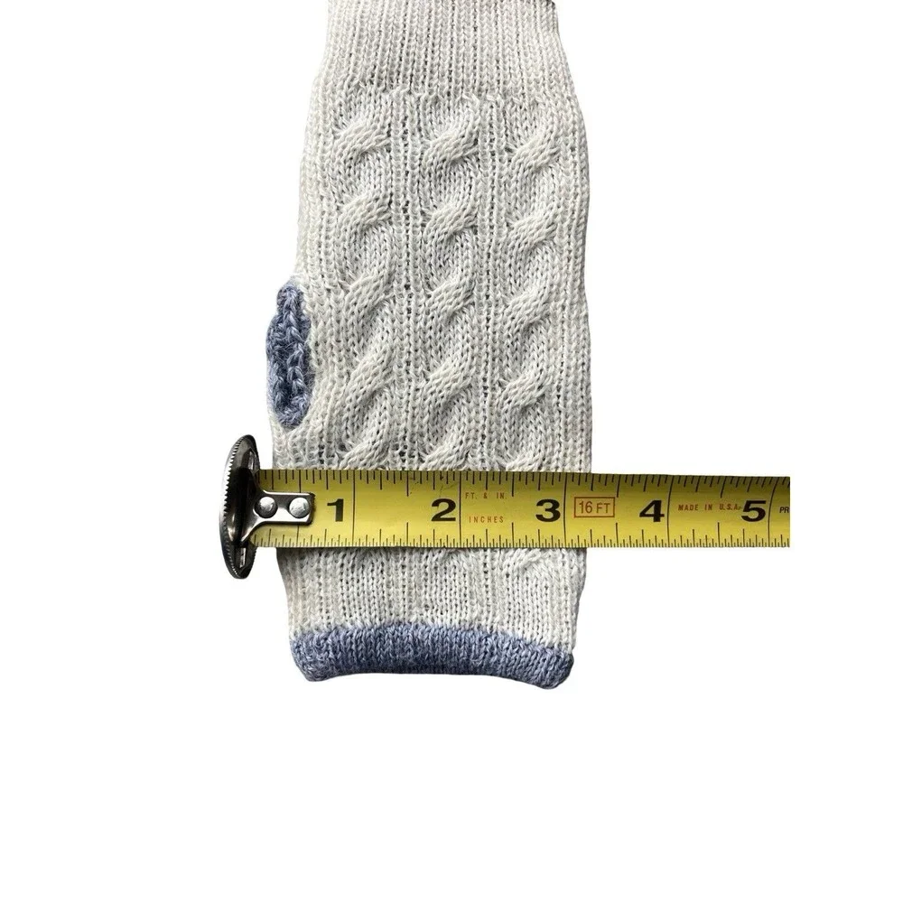 Colla 100% Baby Alpaca Reversible Mittens Peru Cable Knit Ivory Gray NWT